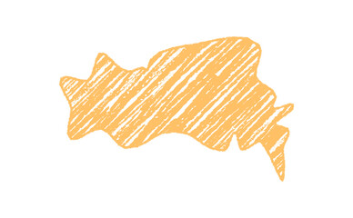 Fluid wavy speech balloon in chalk scribble style forms an abstract message bubble. Diagonal lines create a chat graphic with soft hand drawn texture, perfect for modern communication and minimalist