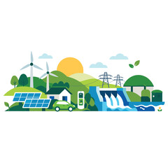 Sustainable Energy Landscape with Solar and Wind Power