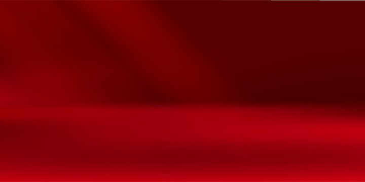Wall interior background, studio  and backdrops show products.with shadow from window color Red background for text insertion and presentation product