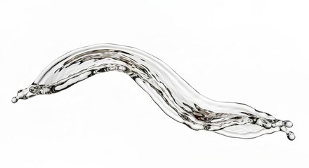 Dynamic Liquid Ribbon An Elegantly Flowing Hydrocarbon Display on a Seamless White Stage, Artistry