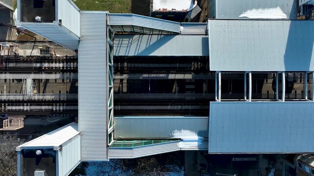 Cinematic 4K Drone Aerial Chicago West Side Flying Over CTA Green Line 'L' Train Tracks in Garfield Park
