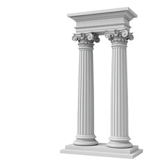 Obraz premium A pair of white pillars with columns on either side, suitable for use in decorative or architectural settings
