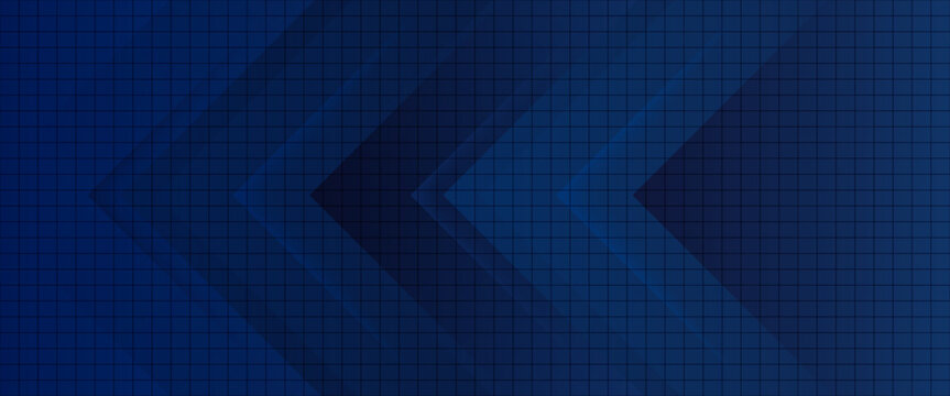 Blue abstract vector long banner. Minimal background with arrows and copy space for text. Facebook cover, web banner