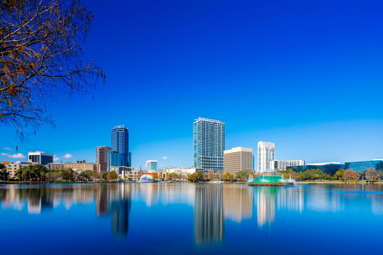 Stock photo Lake Eola Downtown Orlando in background 2026