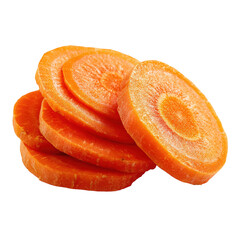 Fresh orange slices stacked in layers isolated on transparent background