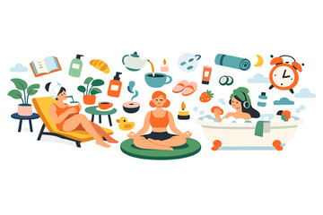Fototapeta premium Surreal Spring Terrace. Spring terrace reimagined as a lifestyle space where floating objects, furniture, and symbols of self-care
