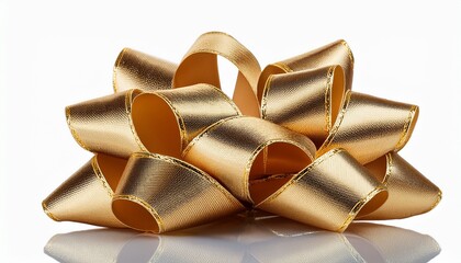Isolated Gold Gift Bow