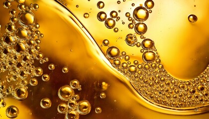 Golden Yellow Bubble Oil Abstract Background