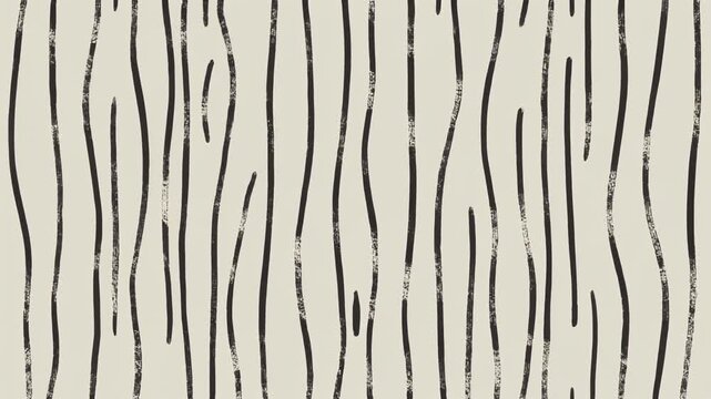 Seamless abstract pattern with irregular vertical black lines on a light beige background, creating a hand-drawn organic texture or stylized stripe design for versatile usage