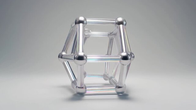 Geometric molecular structure of a scientific molecule in a neutral studio environment with soft lighting