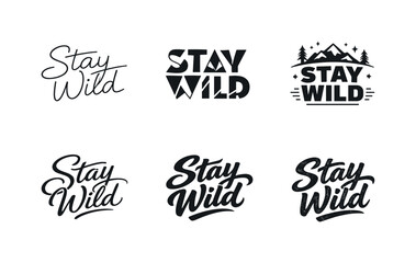 Fototapeta premium Diverse Lettering Grid. Pure Type. Set lettering. harmonious lettering variations of the same emblematic concept, each with different artistic interpretation