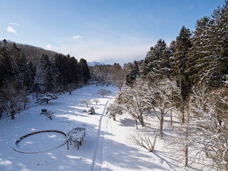 冬空の下、静かに広がる雪景色