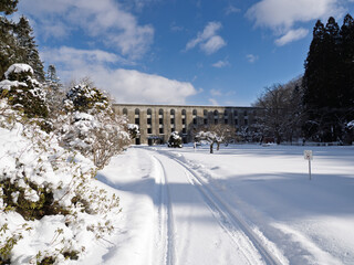 静寂に包まれた笹流れダムの冬