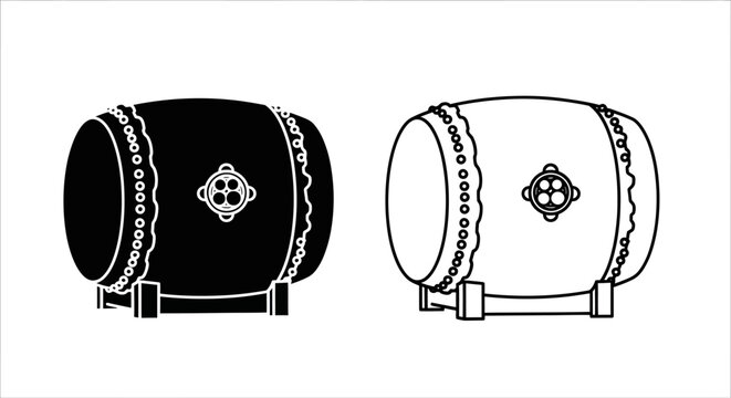 Traditional japanese taiko drum illustration Vector