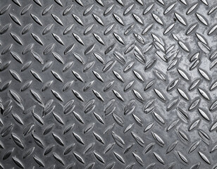Close-up of textured metal flooring with diamond pattern, ideal for industrial and architectural designs.