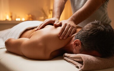 A therapist applies expert pressure to a client&rsquo;s back during a relaxing therapeutic massage session