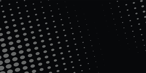 Minimalist Gray Halftone Dots on Black Background Abstract Diagonal Pattern