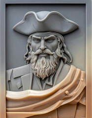 3D Relief Carving of a Pirate 4