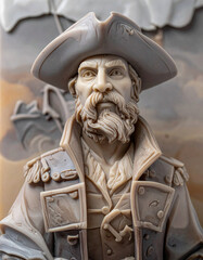 3D Relief Carving of a Pirate 1