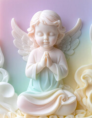 3-Dimensional Sculpture of a Tiny Praying Guardian Angel 1