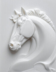 3-Dimensional Sculpture of a Beautiful White Stallion 3