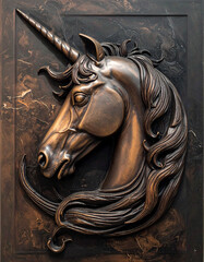 3-Dimensional Bronzed Unicorn Sculpture 4