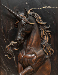 3-Dimensional Bronzed Unicorn Sculpture 3