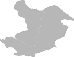 Fototapeta premium Qazvin, Iran – administrative vector map with county boundaries (Web Mercator projection, PPT-compatible & fully editable)