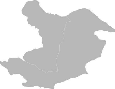 Qazvin, Iran &ndash; administrative vector map with county boundaries (Web Mercator projection, PPT-compatible & fully editable)
