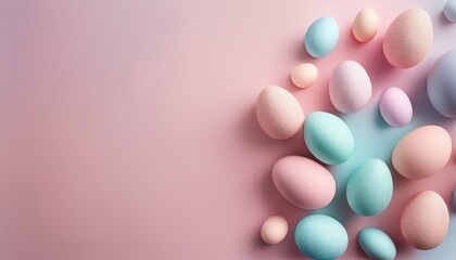 Minimal Pastel Easter Eggs Background For Spring Celebration