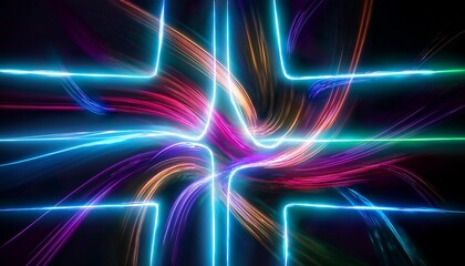 Swirling Neon Crosses