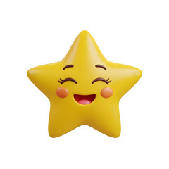 Smiling star social media icon isolated on transparent background