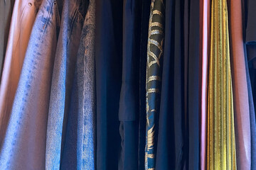 Wardrobe full of diverse clothing items