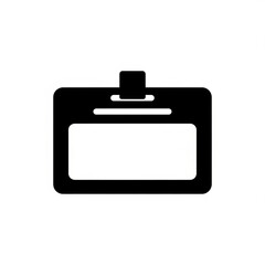 Obraz premium A black and white icon of a name tag or identification badge