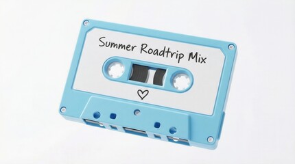Obraz premium Vintage cassette tape labeled Summer Roadtrip Mix for nostalgic vibes