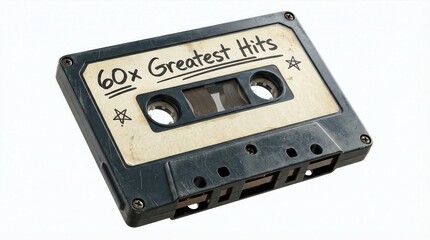 Naklejka premium Vintage cassette tape featuring 60x greatest hits collection