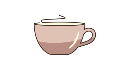 Obraz premium Cozy warm cup of coffee or tea with rising steam, isolated white background