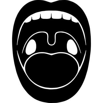 Normal Tonsils Healthy Throat Black Silhouette Icon