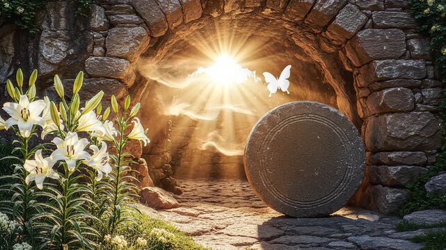 Easter Symbolic Resurrection Light Composition