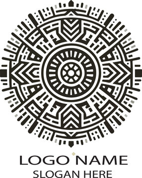 traditional inca and aztec cultural logo icom vector white background