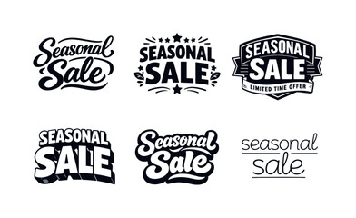 Fototapeta premium Seasonal Sale Variations. Seasonal Sale. Set lettering. harmonious lettering variations of the same emblematic concept, each with different artistic