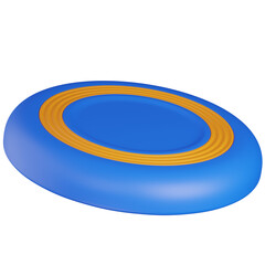 3D Rendered Blue and Orange Frisbee Flying Disc icon 