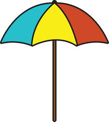 Obraz premium Colorful Beach Umbrella Vector Illustration for Summer Vacation, Travel, and Seaside Design