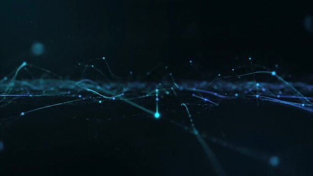 Network Connections with Glowing Blue Lines.