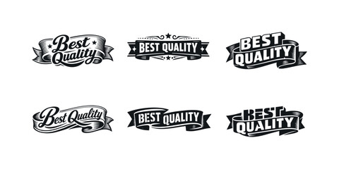 Fototapeta premium Vintage Typography Banners. Vintage ribbon typography banners. Set lettering. harmonious lettering variations of the same emblematic concept, each with