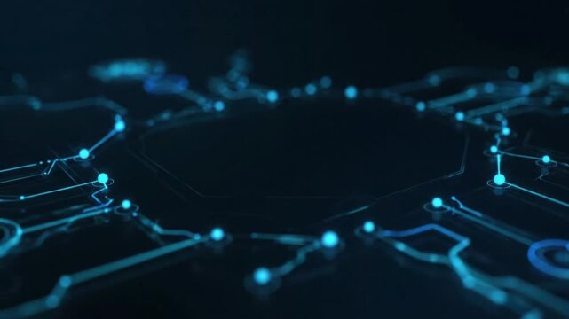 Network Connection Lines and Nodes Visualization.