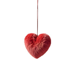 A valentine heart ornament hanging from above, showcasing love and care on a special day.