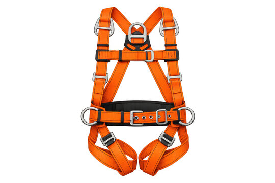 Orange safety harness for fall protection and construction work