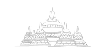 Borobudur Temple Monument Stupa Buddhist Architecture.