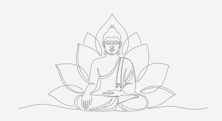 Obraz premium Buddha Sitting Meditation Lotus Position.
